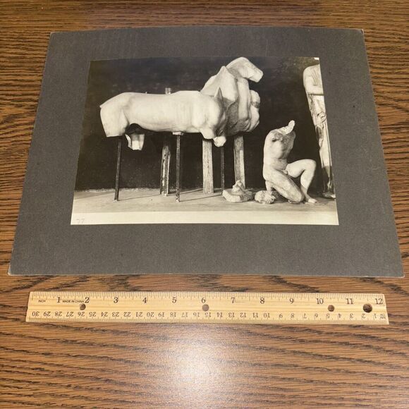 Antique Olympia Temple of Zeus Pediment Chariot Race Pelop Greek Sculpture Photo - Picture 1 of 3